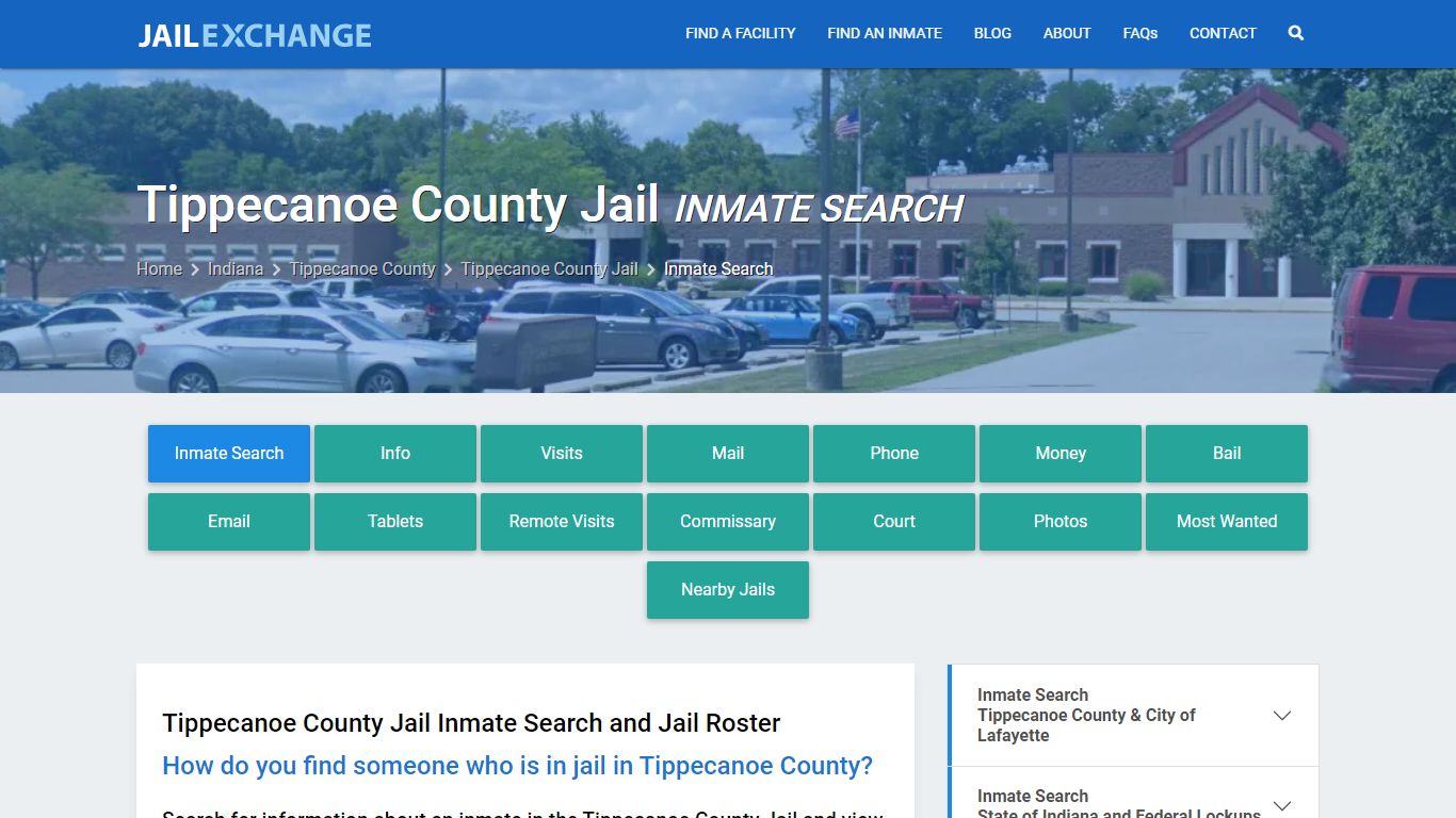 Tippecanoe County Jail Inmate Search - Jail Exchange